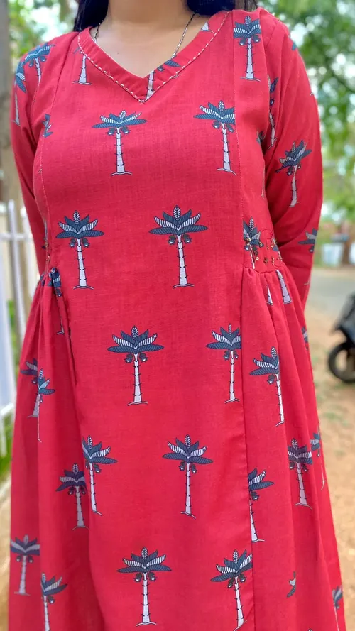  Tree Printed A-Line Kurti